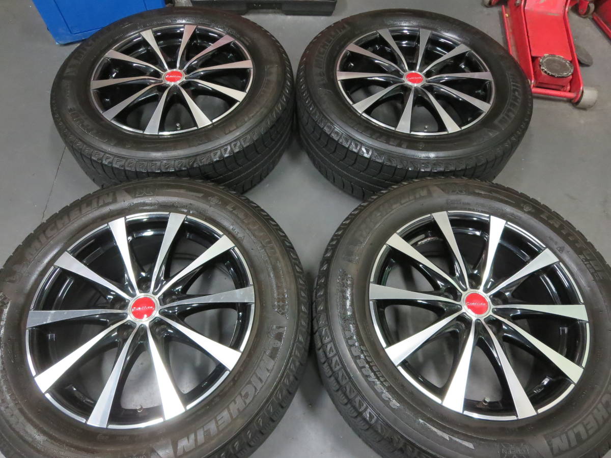 ☆ ラフィット 7J+48 スタッドレス4本SET ミシュラン ラティチュード XI2 225/65R17 2015年製 CX-5 RAV4 ヴァンガード エクストレイル_画像1