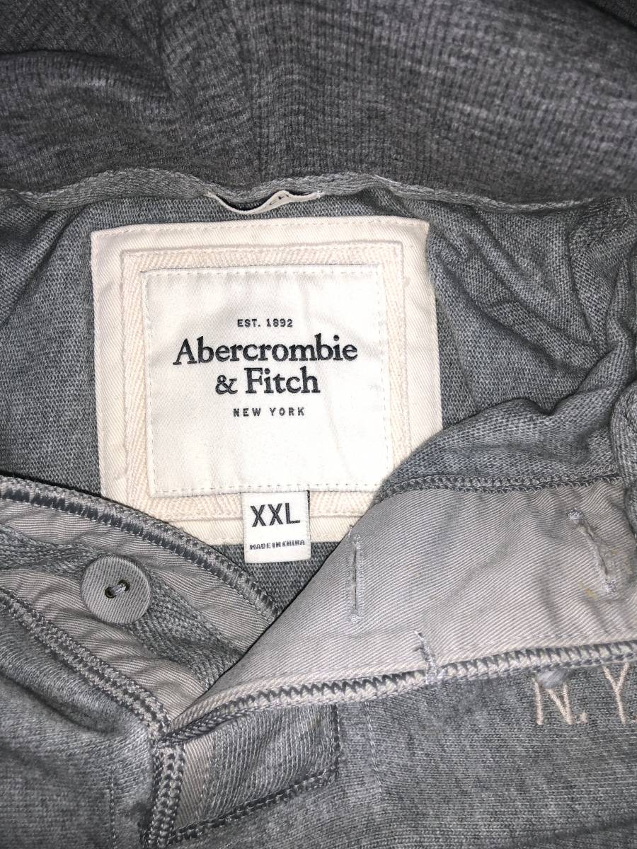 大きいサイズ　ヨットパーカ　ダメージ厚手天竺　ＸＸＬ　杢グレィ　Ａｂｅｒｃｒｏｍｂｉｅ＆Ｆｉｔｃｈ★ＯＵＴＬＥＴ未使用格安！_画像4