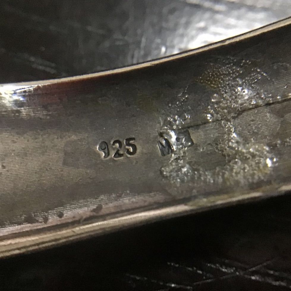 SV925 インディアンジュエリー ターコイズ フェザー バングル シルバー ☆ ナバホ族 ビンテージ SILVER STERLING アーティスト不明_画像4