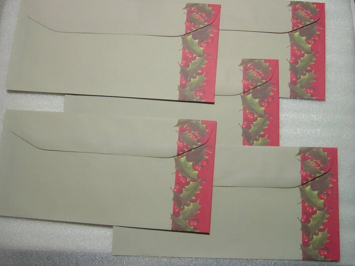 クリスマス柄封筒　2種10枚　各5枚　11.5×23cm　ベルギー製_画像2