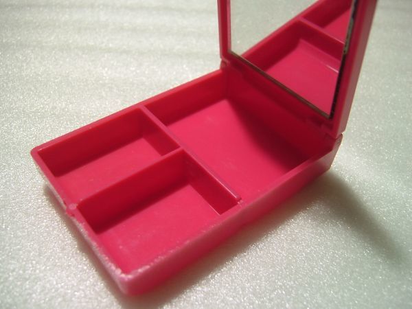  кейс для украшений зеркало имеется ① розовый переносной 7.8×5.5×1.7cm