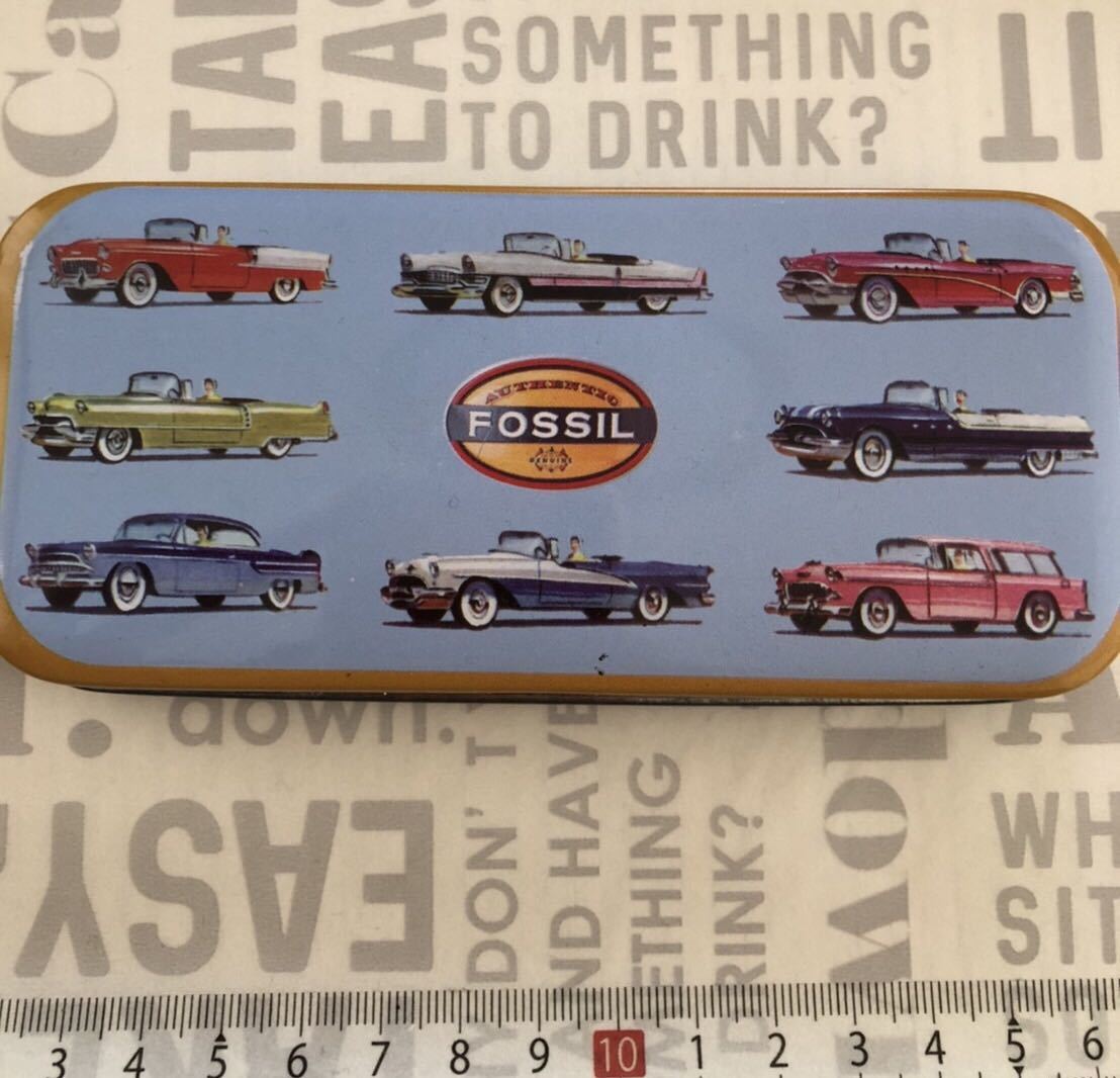 ヤフオク Fossil フォッシル 時計缶 1960年代アメ車柄 ヤフオク Fossil フォッシル 時計缶 1960年代アメ車柄