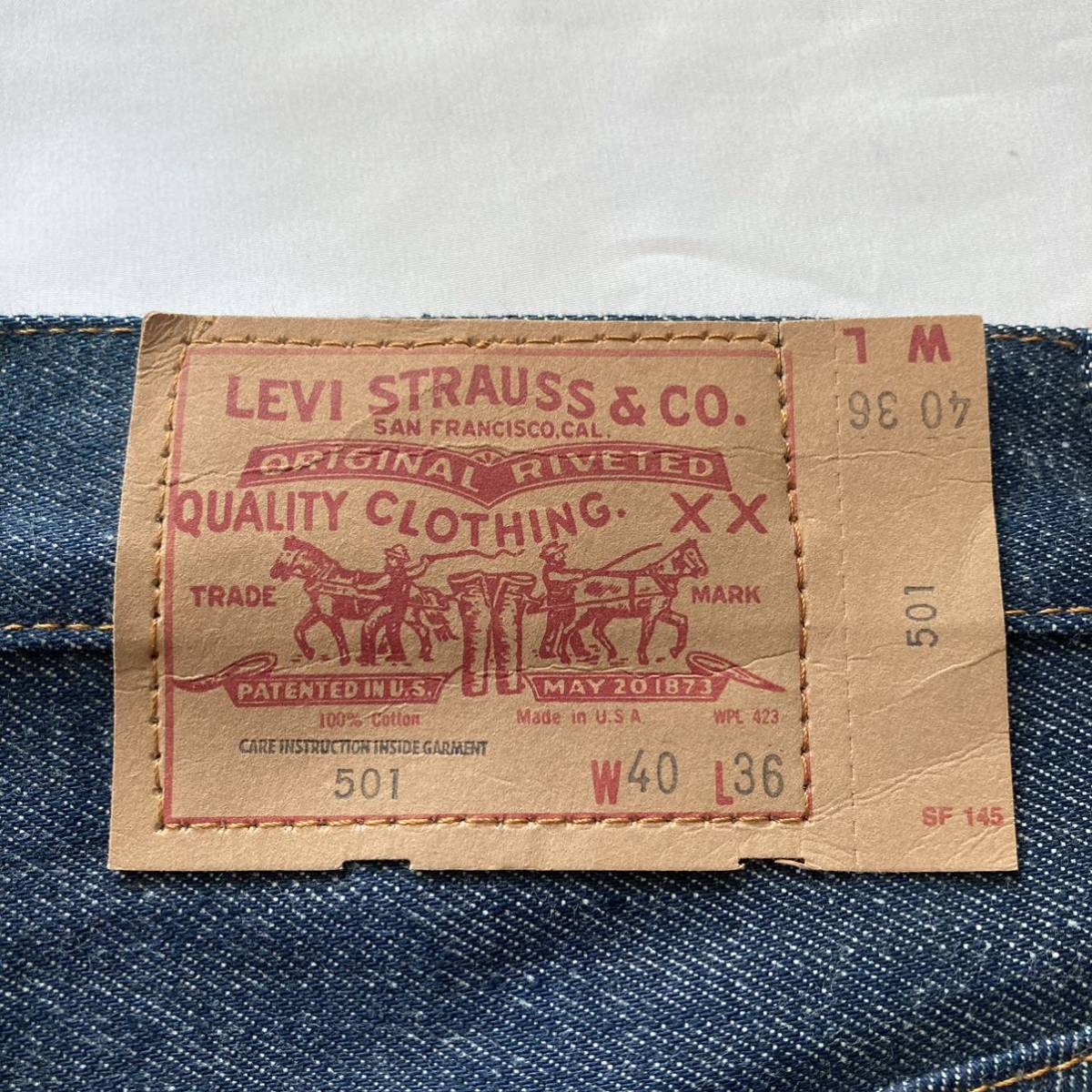 デッドストック リーバイス501 Levi''s 501 アメリカ製 USA製 ハチマル最初期タイプ 金ステッチ 脇割り黒カンヌキ 80's VINTAGE ビンテージ_画像4