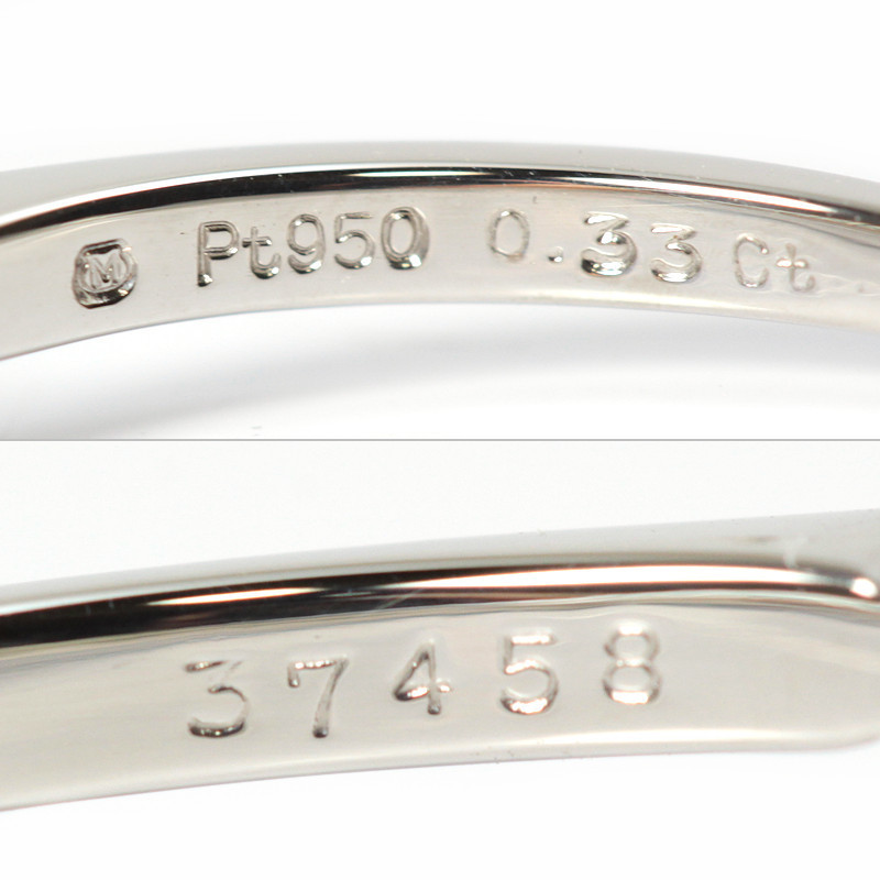  Mikimoto бриллиантовое кольцо 0.336ct D цвет VVS-1 Pt950 14 номер кольцо 15230