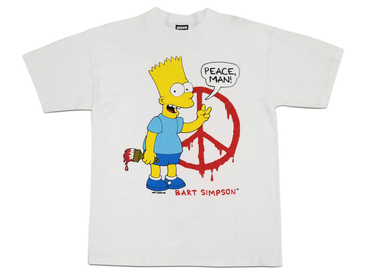 愛用 SIMPSONS THE Tシャツ MAN!』 『PEACE, SIMPSON BART USA製 90's