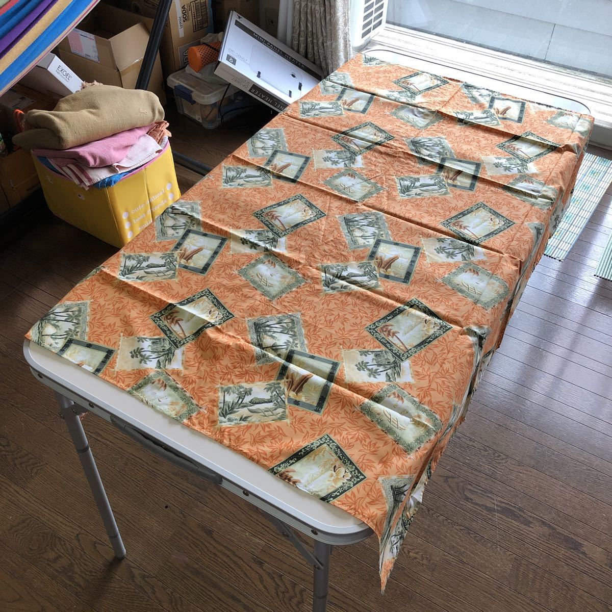 小型ハワイアンテーブルクロス・テーブルマットHawaii LANAKILA Crafts(ラナキラ　クラフト）から直輸入オレンジ_画像8