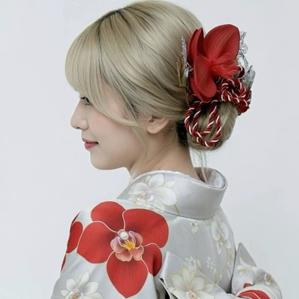 胡蝶蘭髪飾り レッドシルバー 成人式 卒業式 結婚式 七五三 成人式髪飾り 卒業式髪飾り 結婚式髪飾り 七五三髪飾り 和装 髪飾り