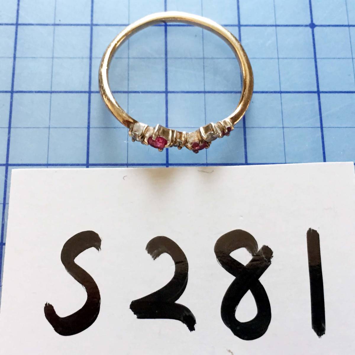 美品　カラーストーン　SV925シルバー銀製リング指輪　サイズ約#11.5　No.S281_画像5