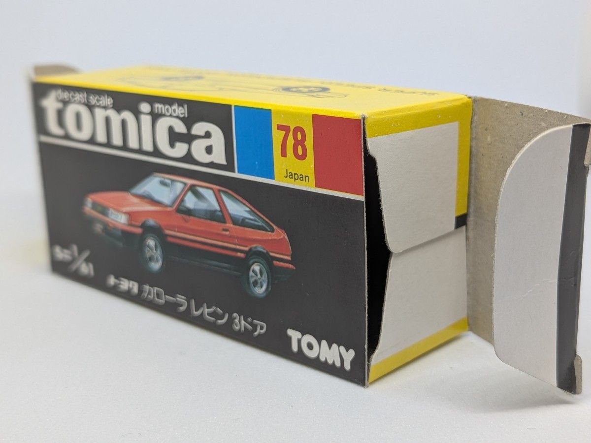 トミカ 黒箱 日本製 No 78 トヨタ カローラレビン 3ドア 赤黒 TOMY