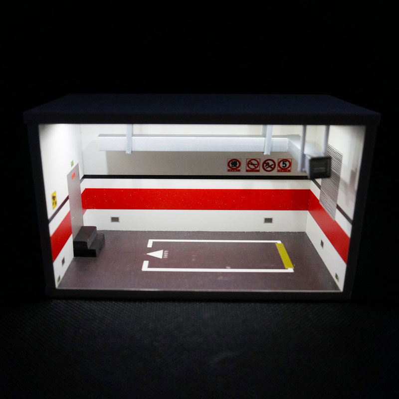 1: 64 スケール駐車場ジオラマ PVC 地下ガレージシーンのテーマ