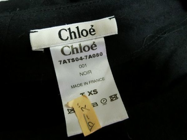 Chloe カットソー 長袖 バック ボタンXS ブラック #7ATS04-7A080 クロエ_画像3