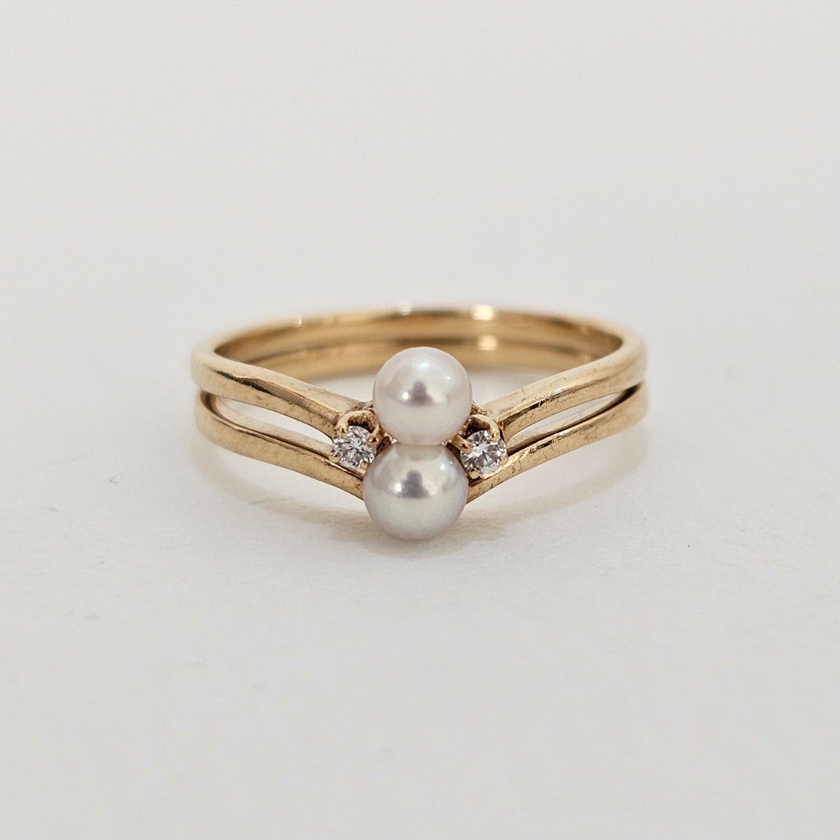 1743 ミキモトパールダイヤリングK18YGイエローゴールド11号6.4mm 1743 ミキモトパールダイヤリングK18YGイエローゴールド11号6.4mm 1743