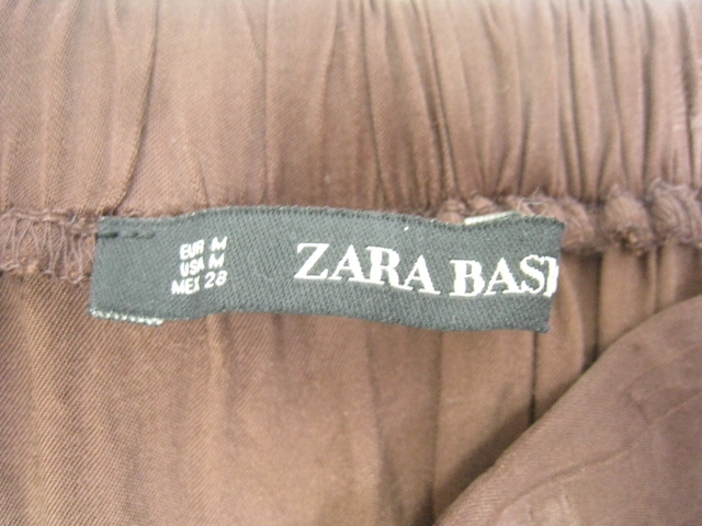 ZARA BASIC ザラ ベーシック サテン スリット タイトスカート ブラウン サイズM_画像5