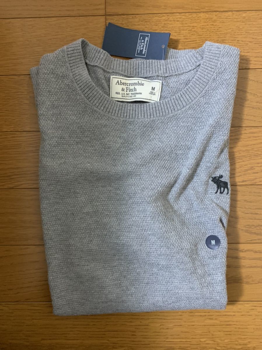 ☆アバクロ☆Abercrombie&Fitch☆半袖☆Mサイズ☆灰色☆未使用☆アバクロンビー&フィッチ☆タグ付☆ムース☆