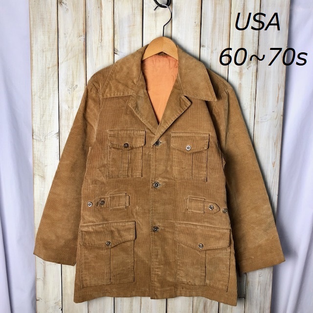 USA古着 60s～70s コーデュロイ ノーフォークジャケット ベージュ