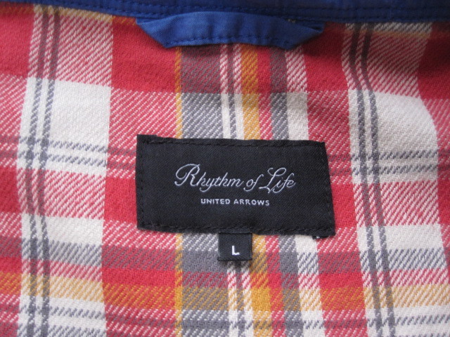 Rhythm of Life UNITED ARROWS リズム オブ ライフ ユナイテッドアローズ マウンテンパーカー ブルー メンズL USEDキレイ_画像3