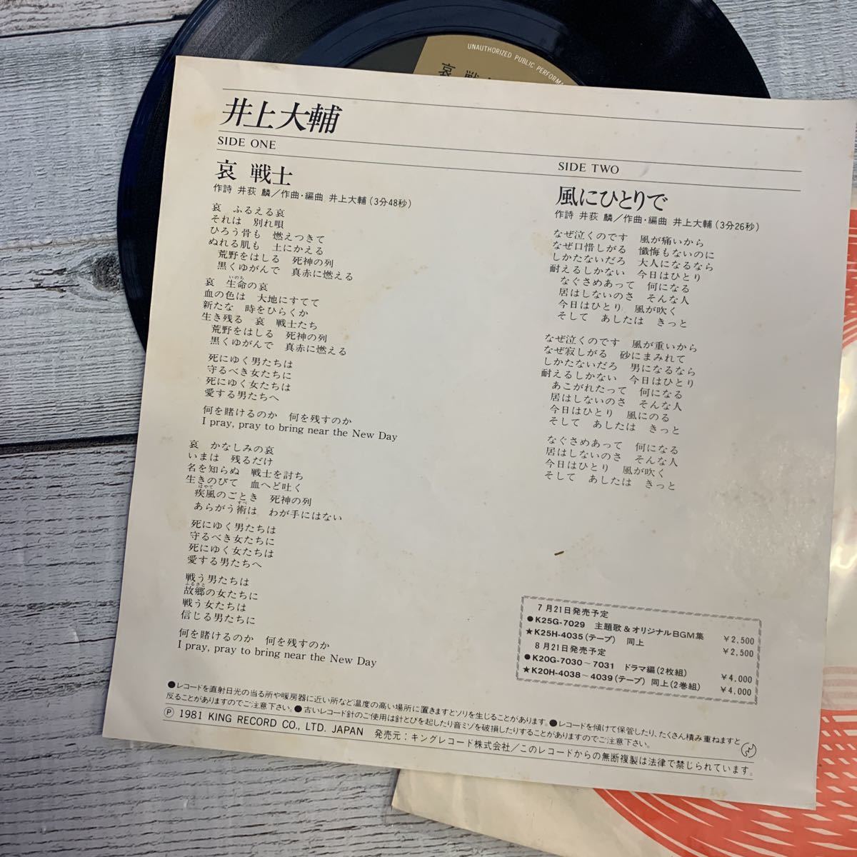m3243 機動戦士ガンダムII 哀 戦士 主題歌盤美品　EP シングル盤　レコード_画像3
