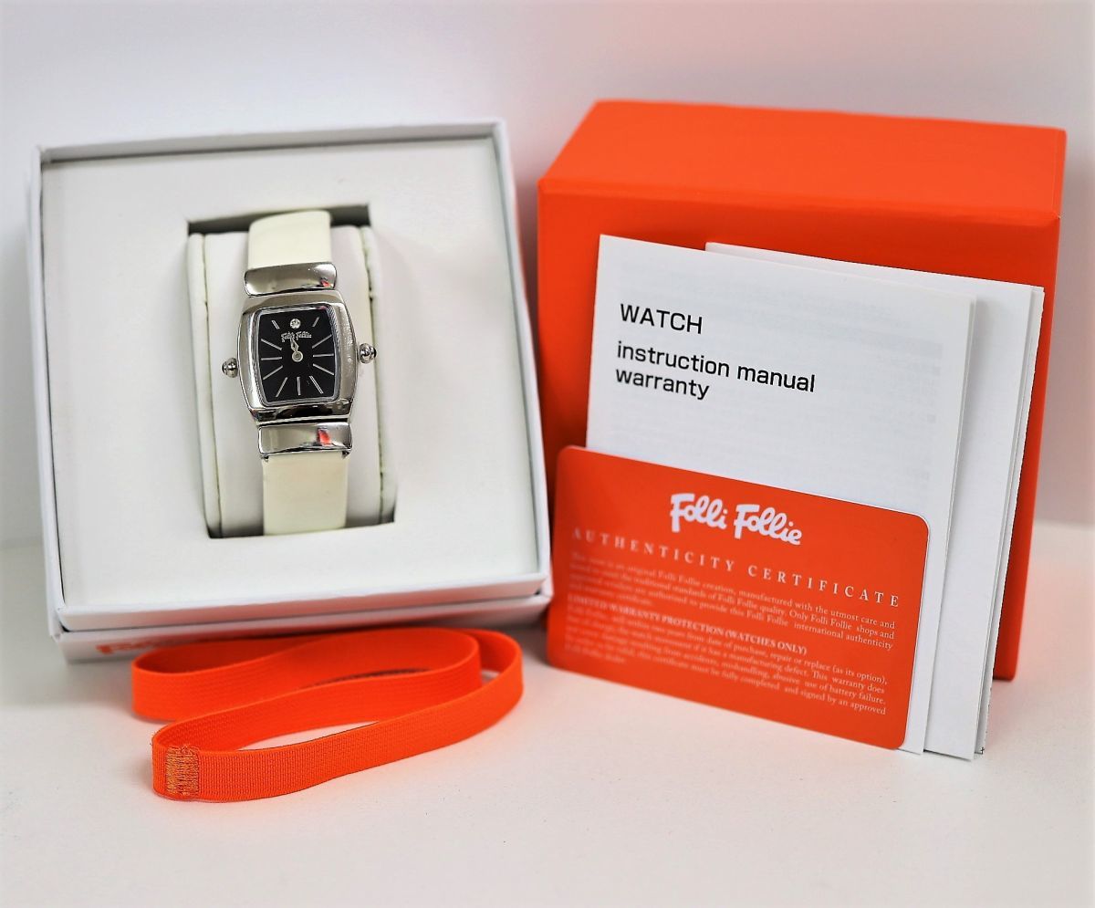 【新品】Folli Follie フォリフォリ 腕時計 リバーシブル フェイス 黒文字盤 白文字盤 QZ レディース WF7T068SSS-WH☆2978-2