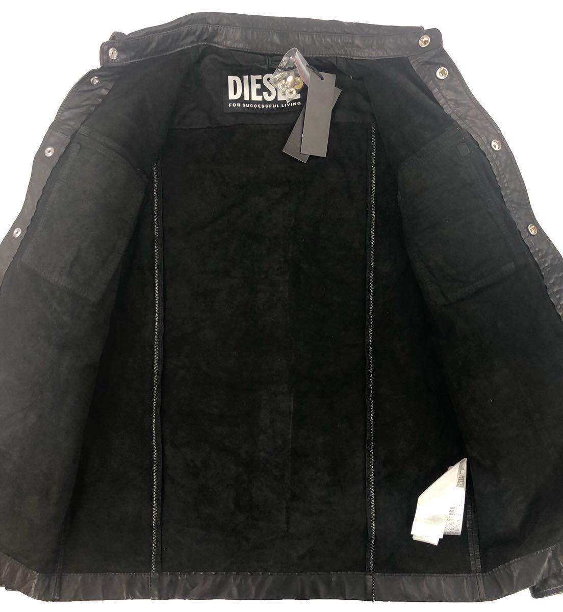 定価/107,800- 新品同様 極美品 DIESEL ディーゼル L-MALIK JACKET サイズS 2020AW レザーシャツ レザージャケット 正規店購入 タグ付き_画像7