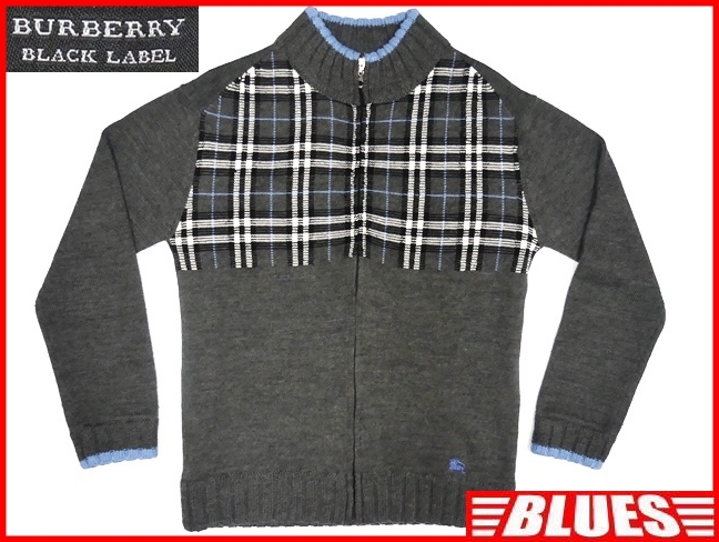 即決 BURBERRY BLACK LABEL メンズM 廃版 ニット ジャケット