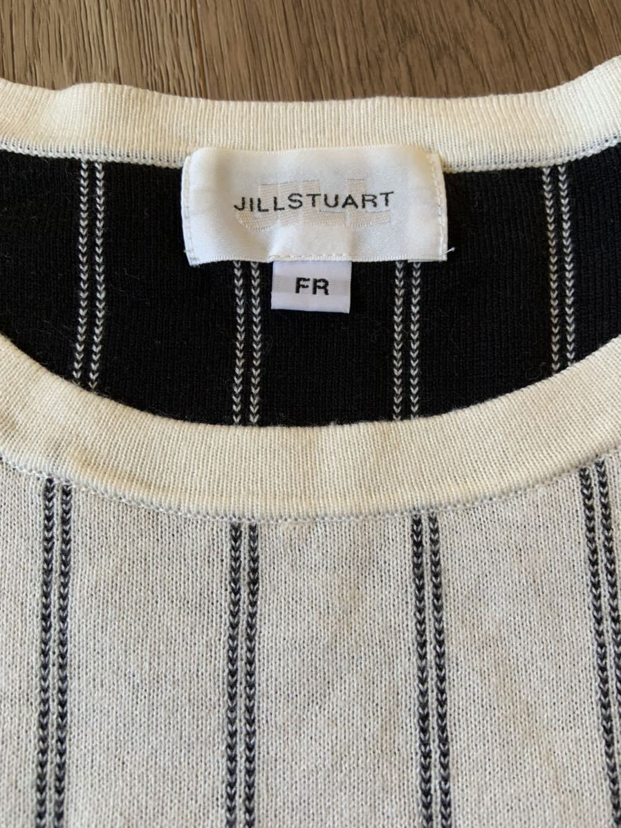  Jill Stuart вязаный свободный полоса Jill tops cut and sewn 