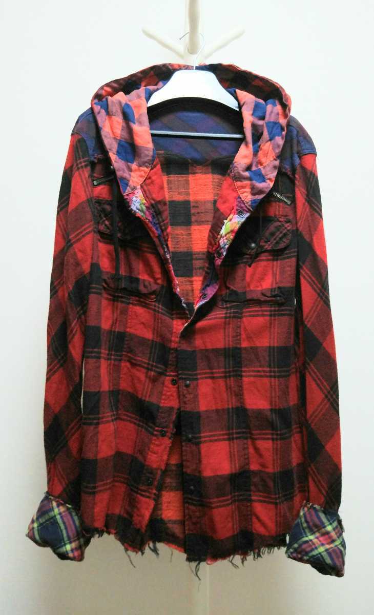 LGB 18AW SHIRT G レッド チェックシャツG パーカー メンズ3 | www