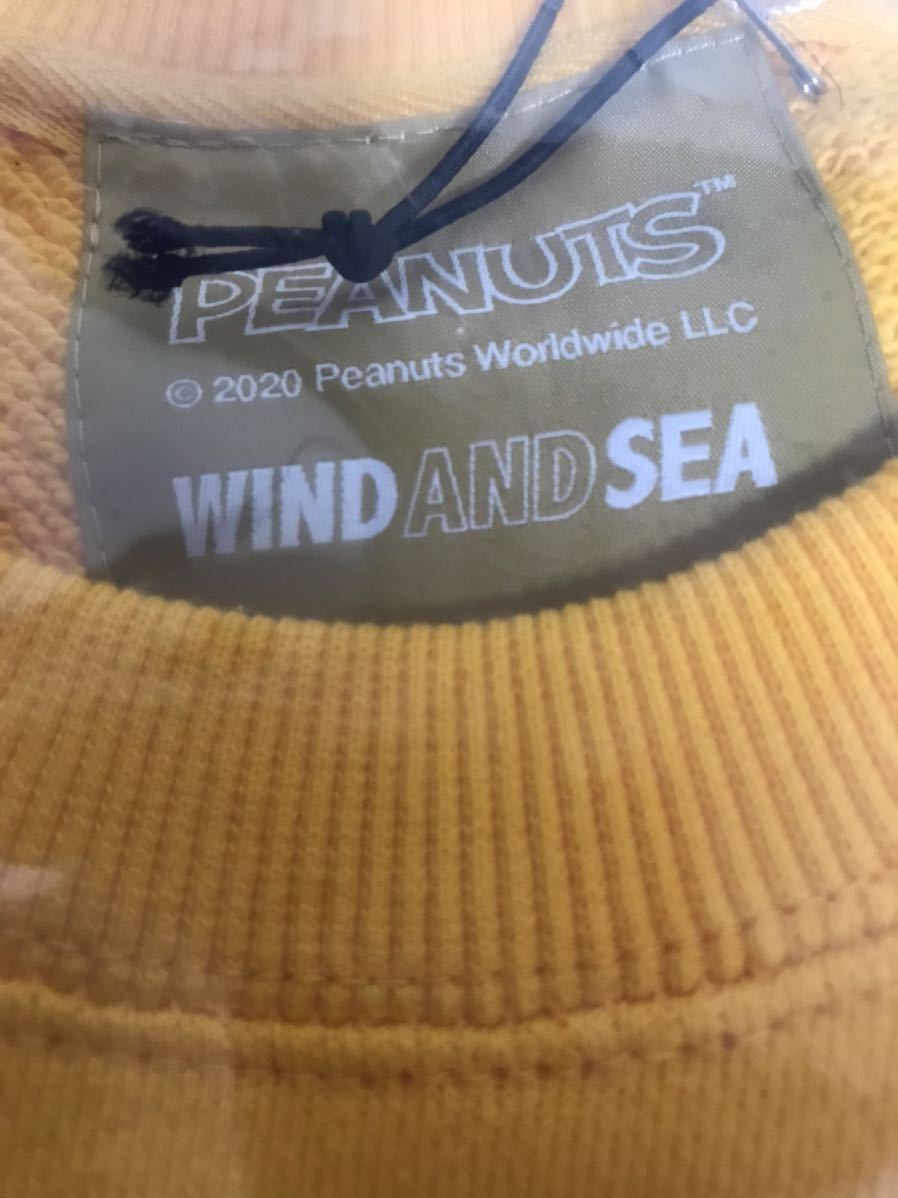 [ с биркой ]20AW 21 новый продукт новый товар WIND AND SEA wing Dan si-PEANUTS WDS SNOOPY CREW SWEAT тренировочный футболка Snoopy желтый цвет 