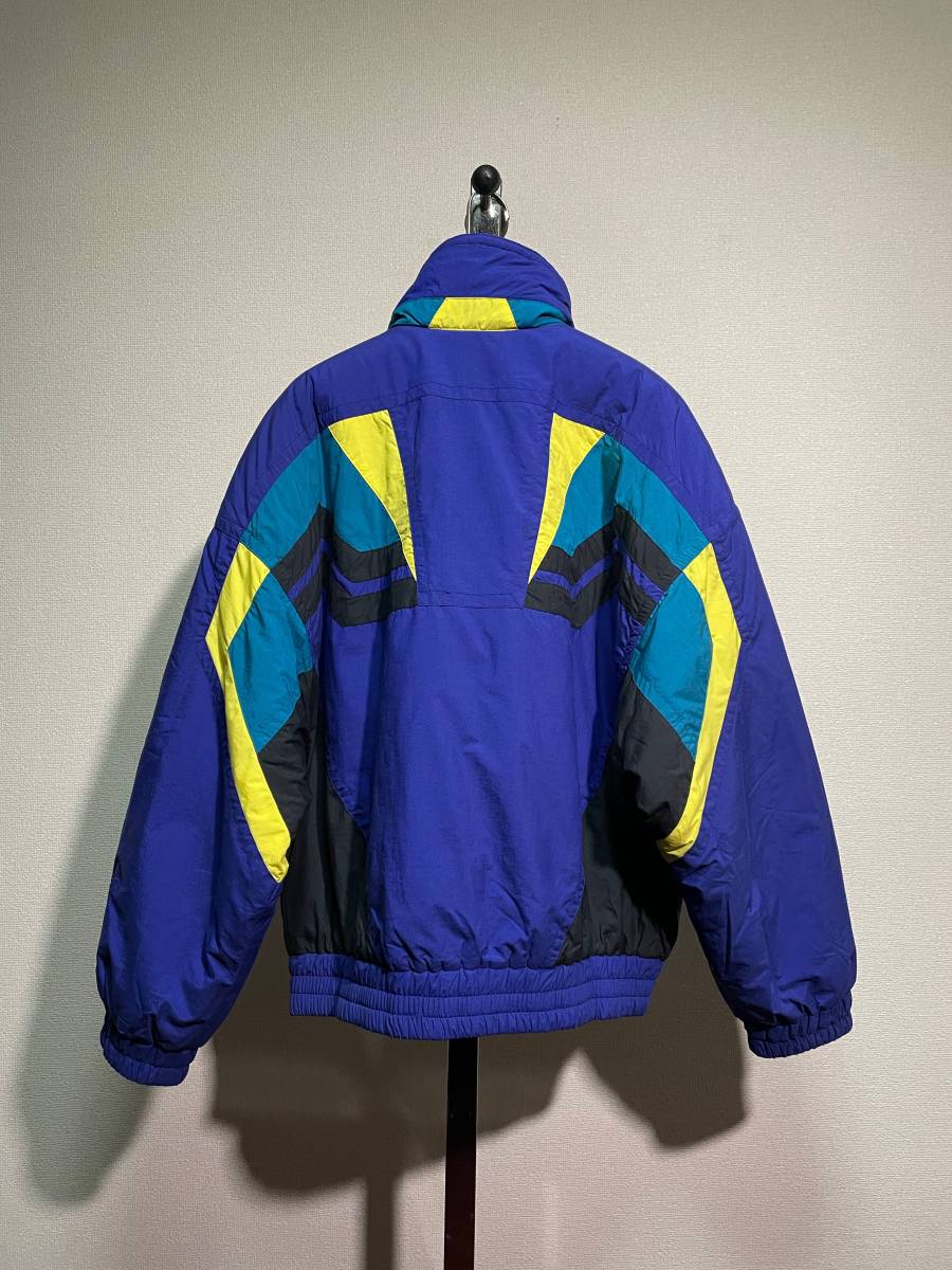 90s TYPOLIA 中綿 ナイロン スキー ジャケット XL ブルー ビッグサイズ ハイネック デザイン 80s 00s 古着 オールド ビンテージ_画像10