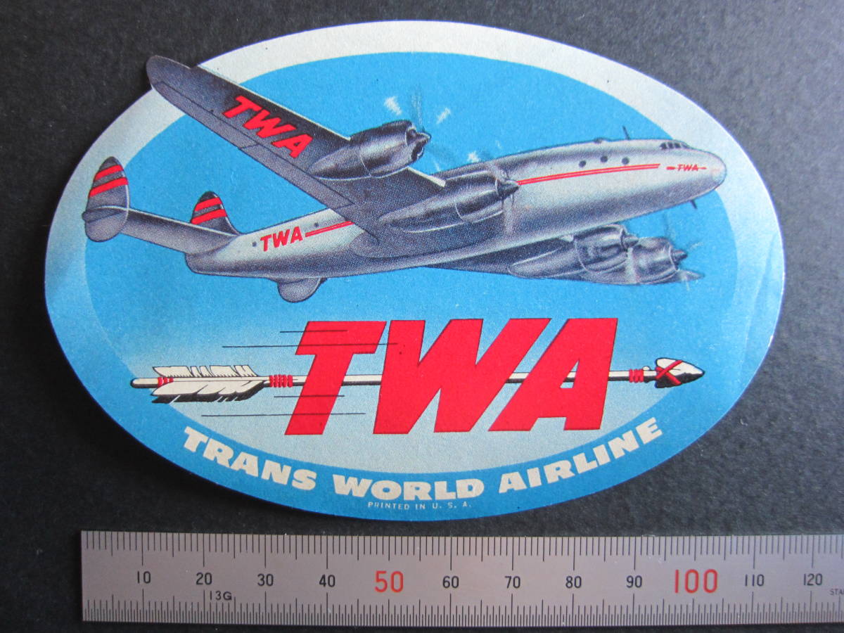 TWA■ロッキード■スーパーコンステレーション■ラゲッジラベル■1950’s　_画像3