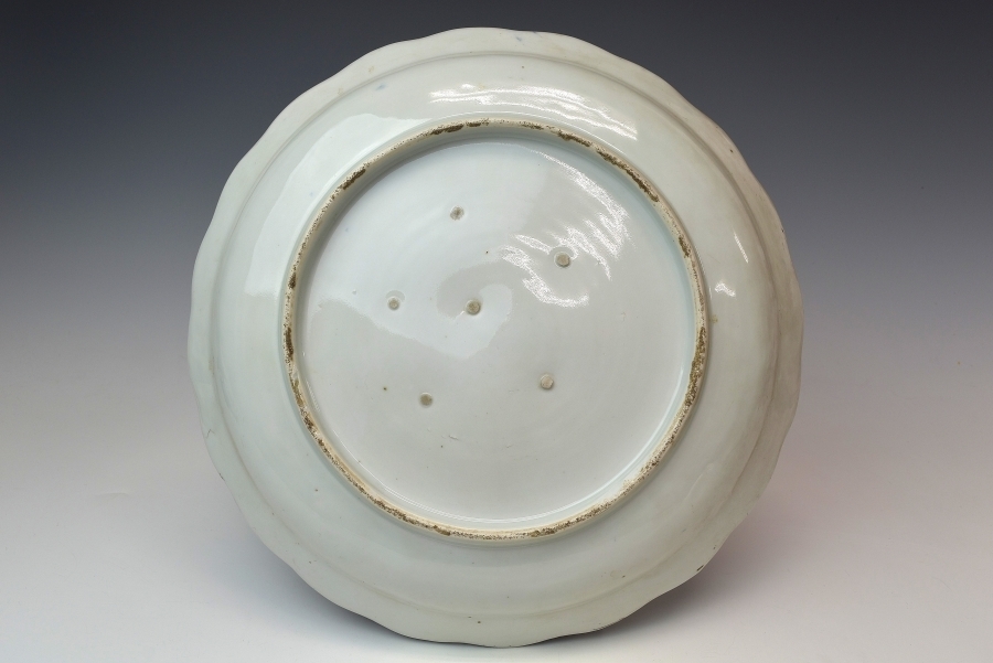 [. comfort ] Edo era middle period old Imari Mukou . Tang . writing decoration plate diameter 31,2cm genuine article guarantee Z1331