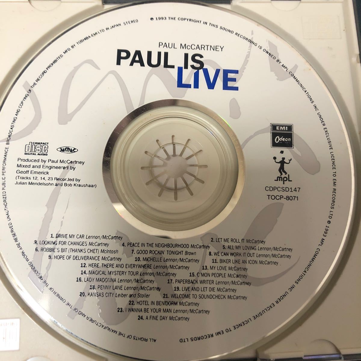 ポール・マッカートニー CD  PAUL IS LIVE