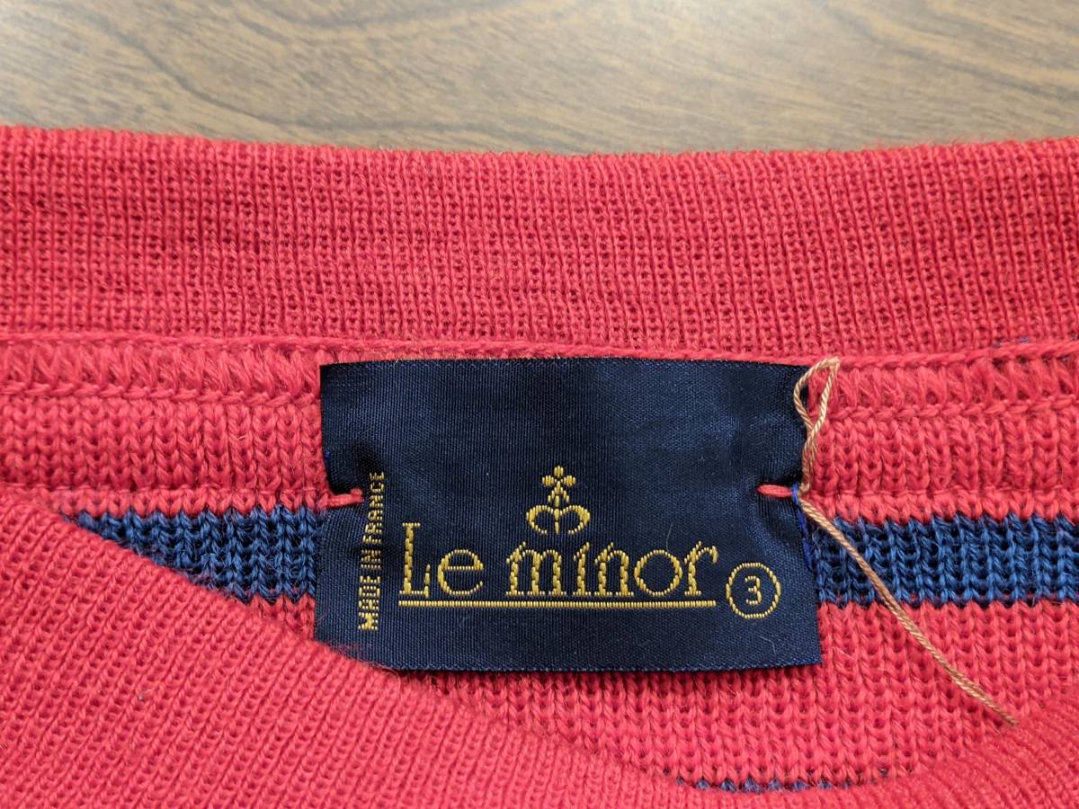  France old clothes Le Minor border sweater /Le minor/90*s retro Vintage marine sailor moz navy Europe ΓMT