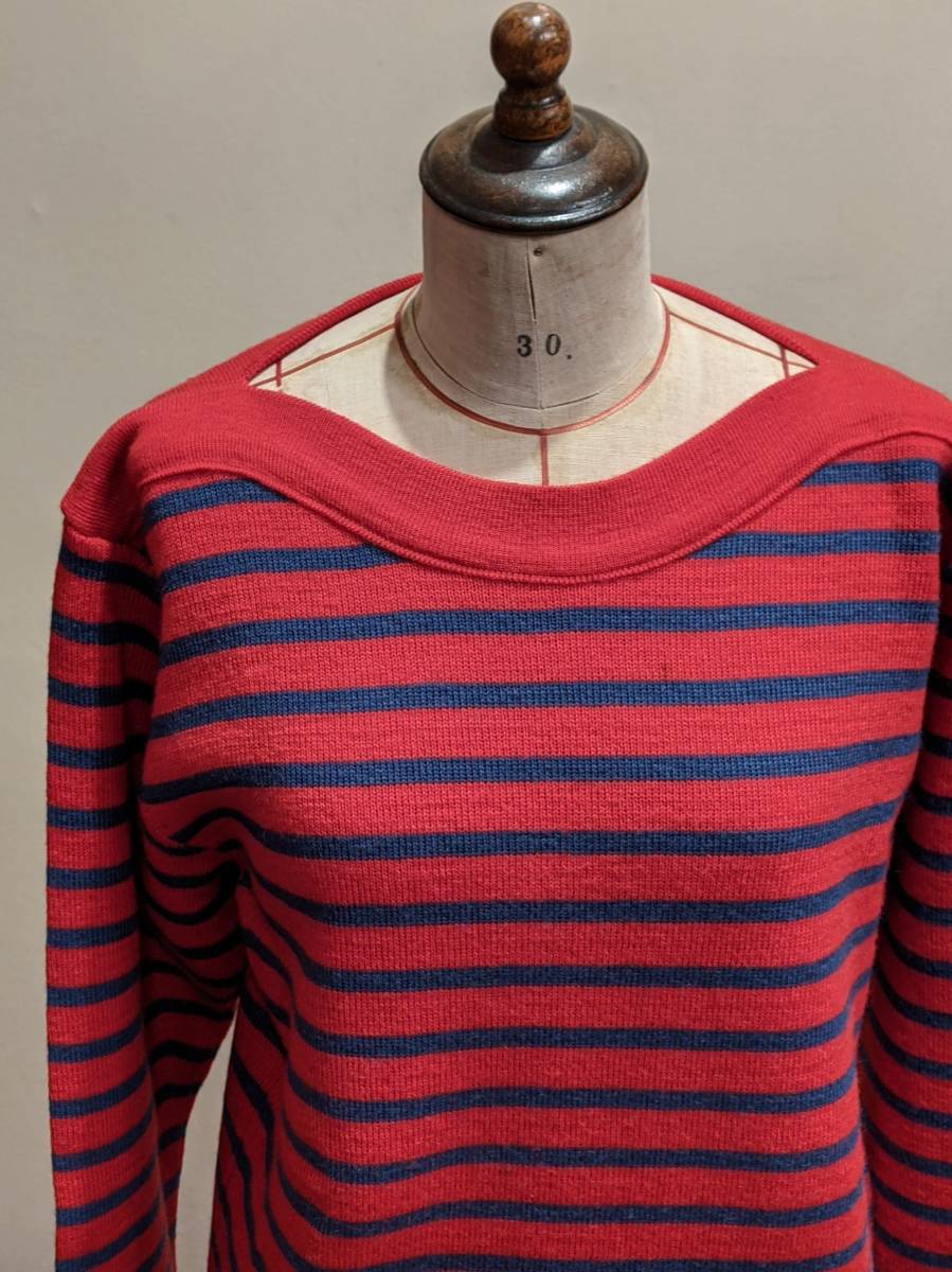  France old clothes Le Minor border sweater /Le minor/90*s retro Vintage marine sailor moz navy Europe ΓMT