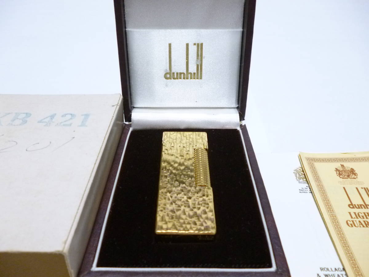 ダンヒル dunhill ライター ゴールド 着火OK 炎調整OK 化粧箱付 美品