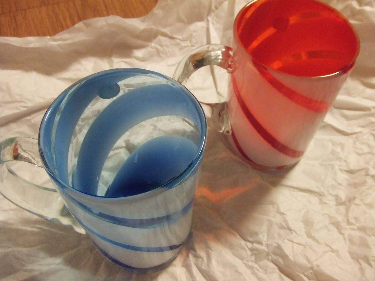 [ Okinawa *. lamp glass ]100 hand made * pair jug glass * beer mug beer jug new goods unused 2 piece set 