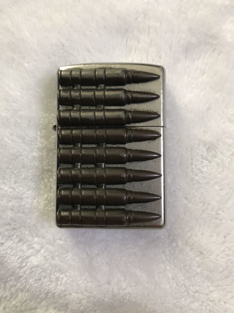 ZIPPO ジッポー　ジッポ　オイルライター　弾丸　メタル貼り　両面加工　希少品　中古品