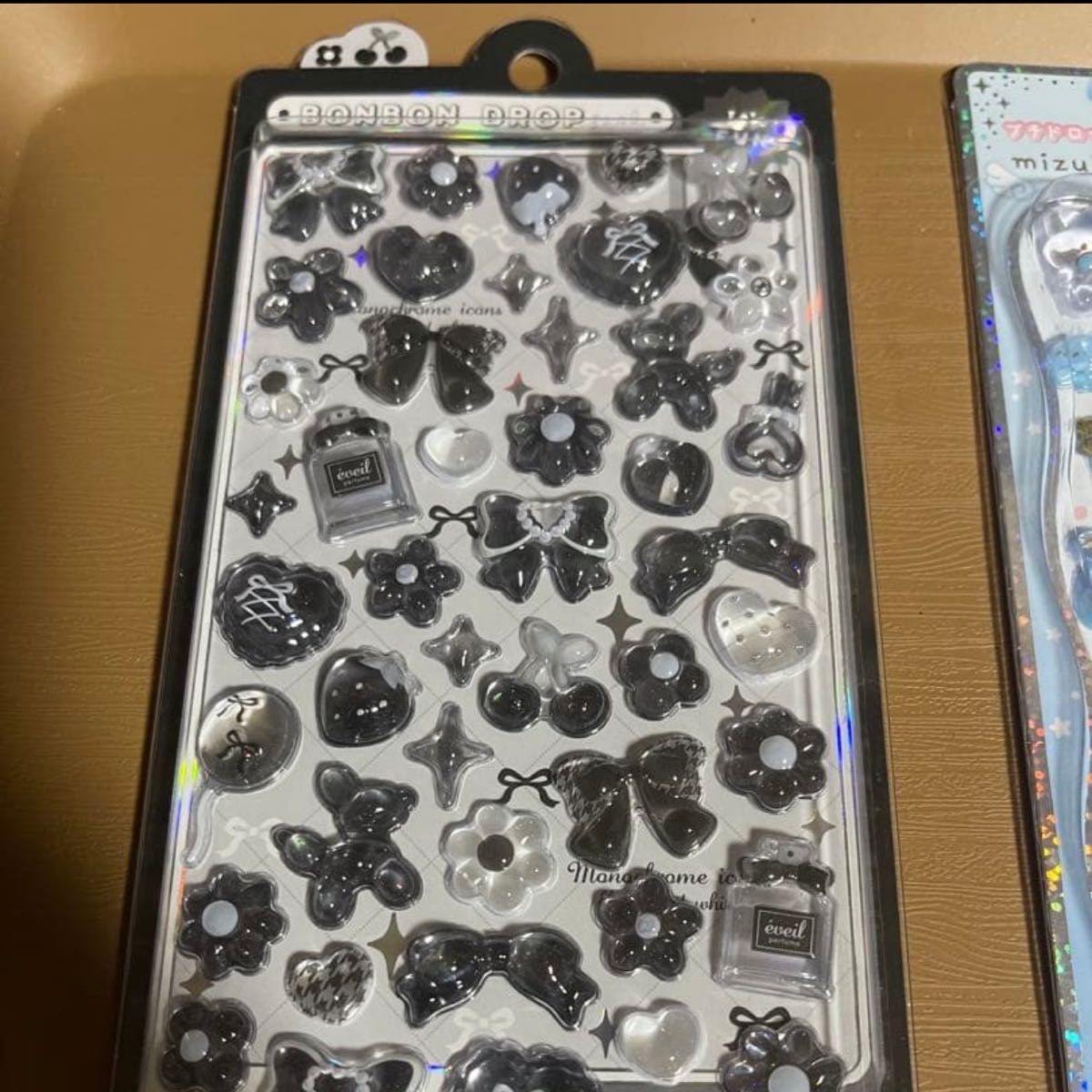 ボンボンドロップシール シールセット 黒透明＆カラフル2点セット