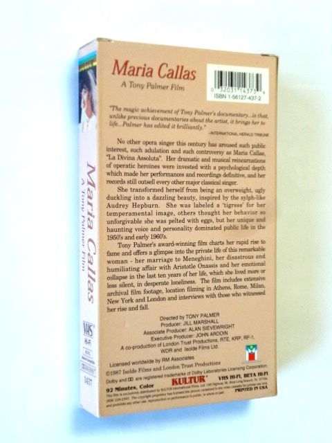  зарубежная запись VHS[032031143739]Maria Callas Мали a*kalas/ A Tony Palmer Film / стоимость доставки 520 иен ~