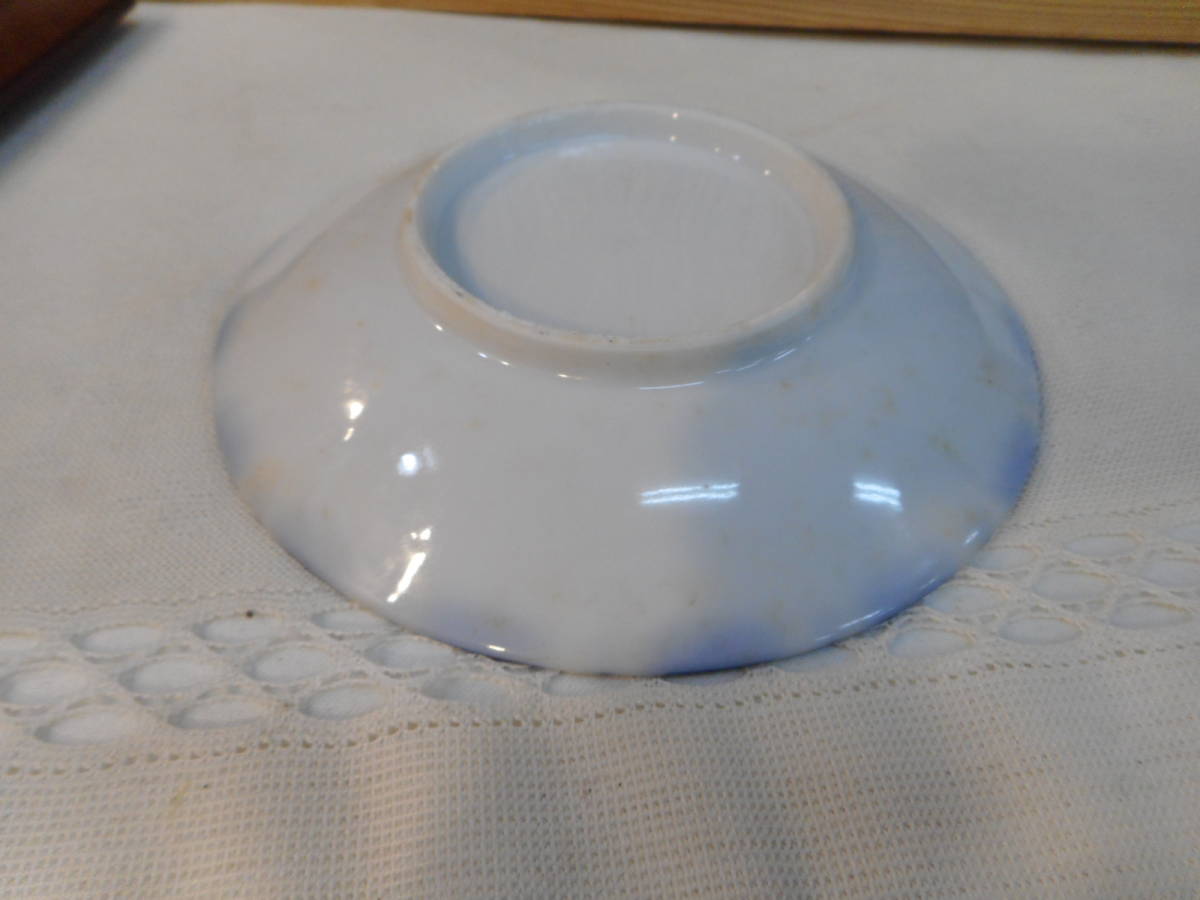 料亭使用　青色小花絵柄小皿　取り皿　10客　和食器　陶器　中古品_画像6
