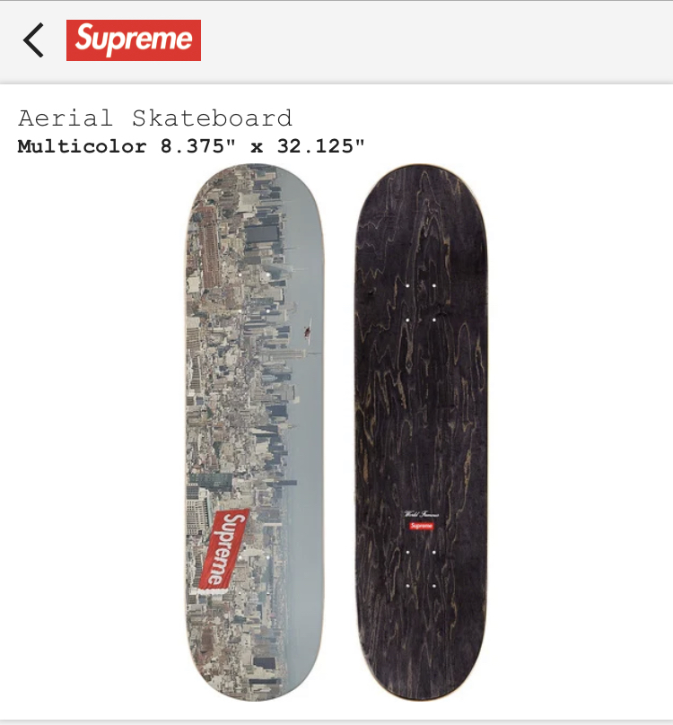 【新品正規】20aw supreme Aerial Skateboard / skatedeck スケボー スケート スケートデッキ スケボーデッキ 20fw シュプリーム