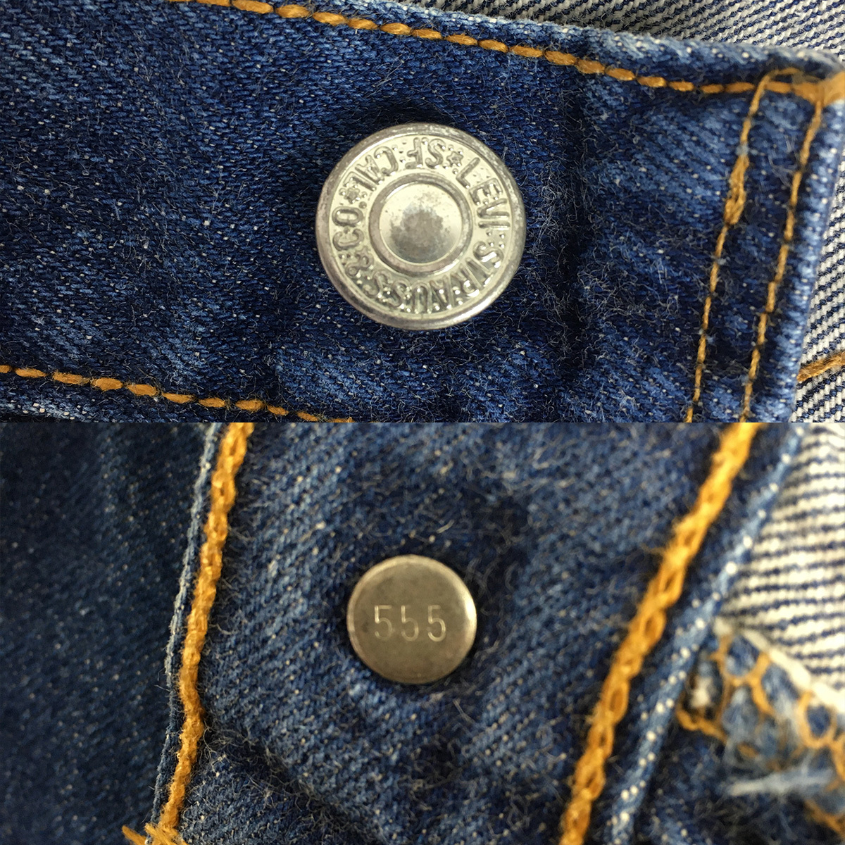 LEVI'S リーバイス 501 BIG'E' バレンシア工場 刻印555 米国製 95年 デニム ジーンズ W30 L36 ボタンフライ セルビッチ_画像7