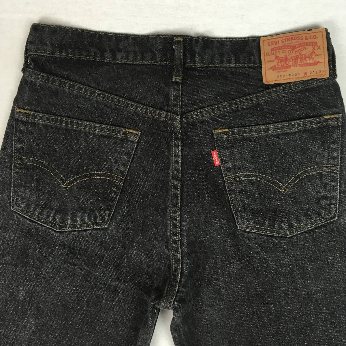 【90s】Levi's リーバイス 503-0259 503-0213 日本製 91年 ジーンズ W31 L33 ブラック デニム パンツ ジップフライ 紙パッチ_画像4