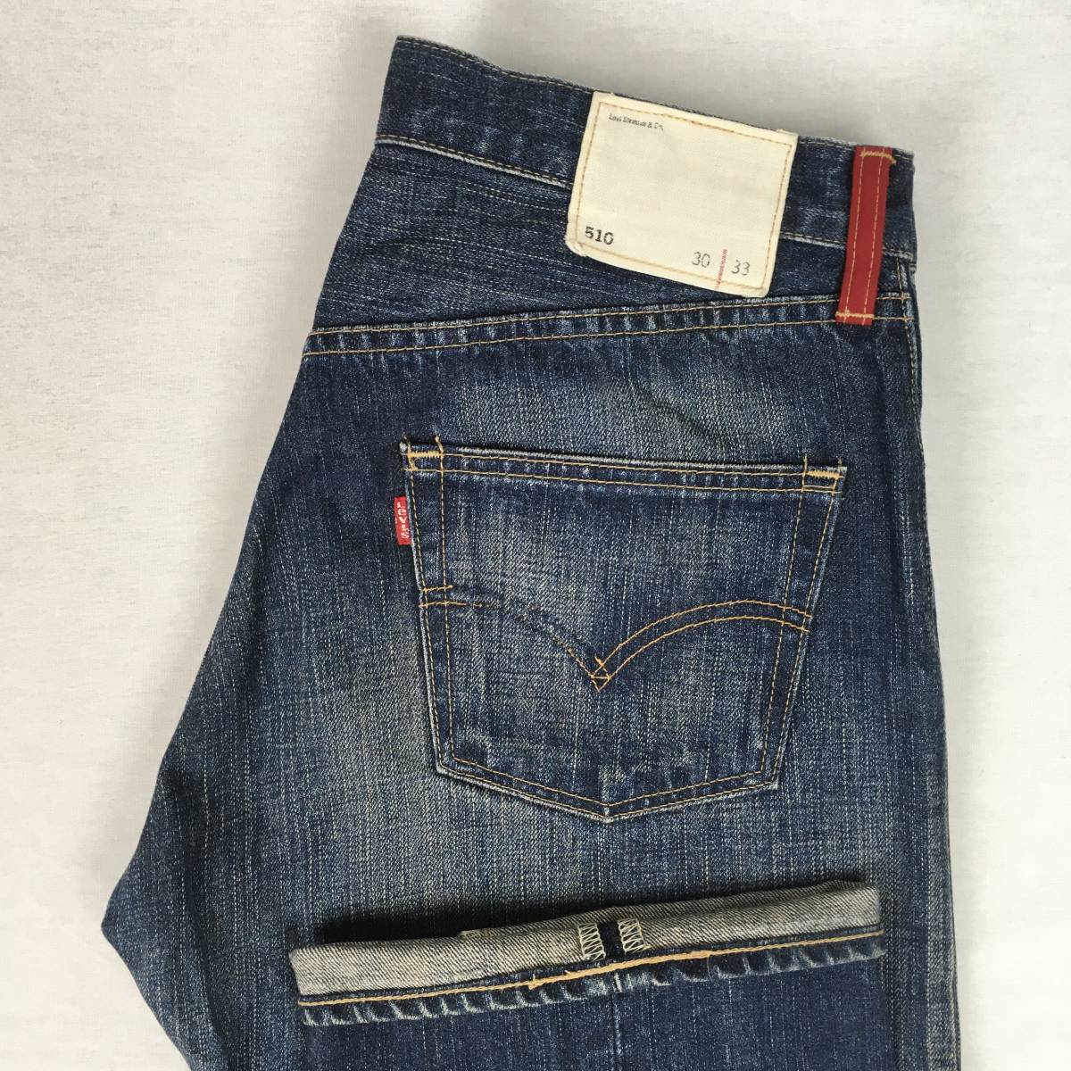 Levi's リーバイス Redloop レッドループ 510 RL510-05 日本製 02年 ストレート デニム ジーンズ W30 L33 ジップフライ ユーズド加工_画像1