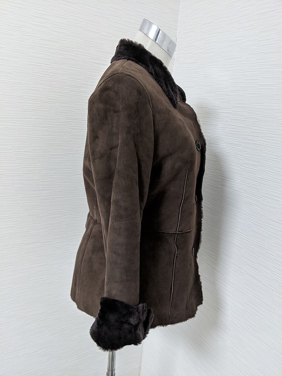 【送料無料】あ999 ナチュラルビューティーベーシック リアルムートン 羊革 毛皮 ファー　レザー　コート　ブルゾン　ファーコート