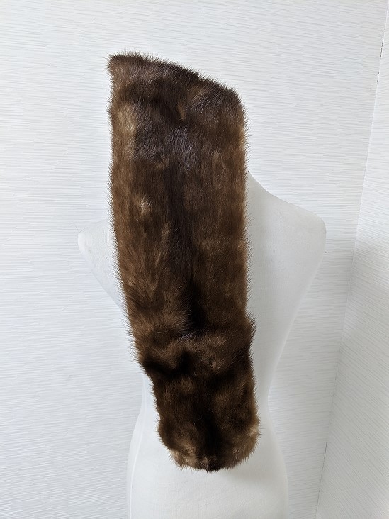 [ free shipping ]A063 new goods unused storage goods Denmark production demi-buff mink fur real fur shawl tippet muffler spare color 