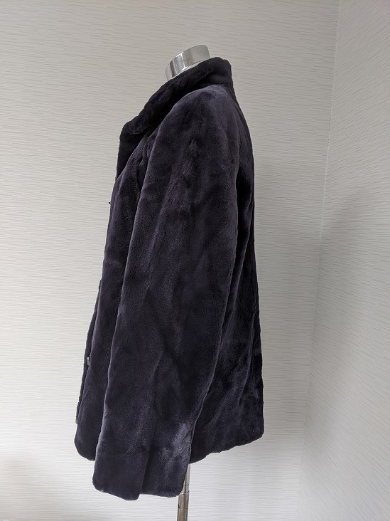 【送料無料】A213　サガロイヤル　ＳＡＧＡ　ＲＯＹＡＬ　シェアードミンク　毛皮　ファー　コート　パープル　美品　リアルファーコート