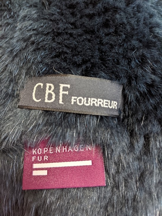 [ free shipping ]A232 CBF Copen is -gen fur bar gun ti- tag midnight blue navy mink fur real fur muffler 