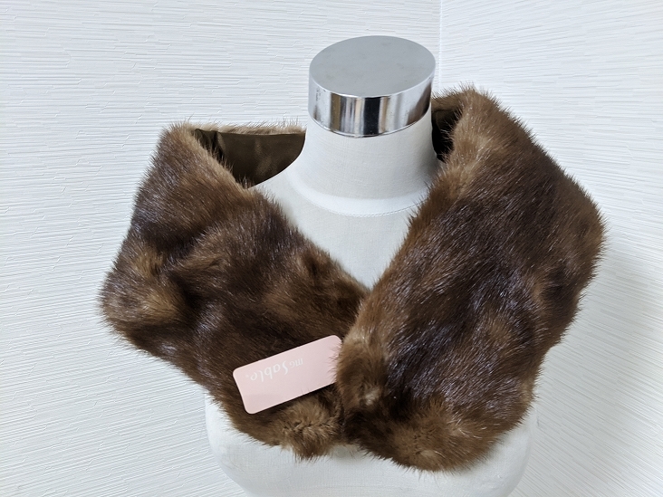 [ free shipping ]A063 new goods unused storage goods Denmark production demi-buff mink fur real fur shawl tippet muffler spare color 