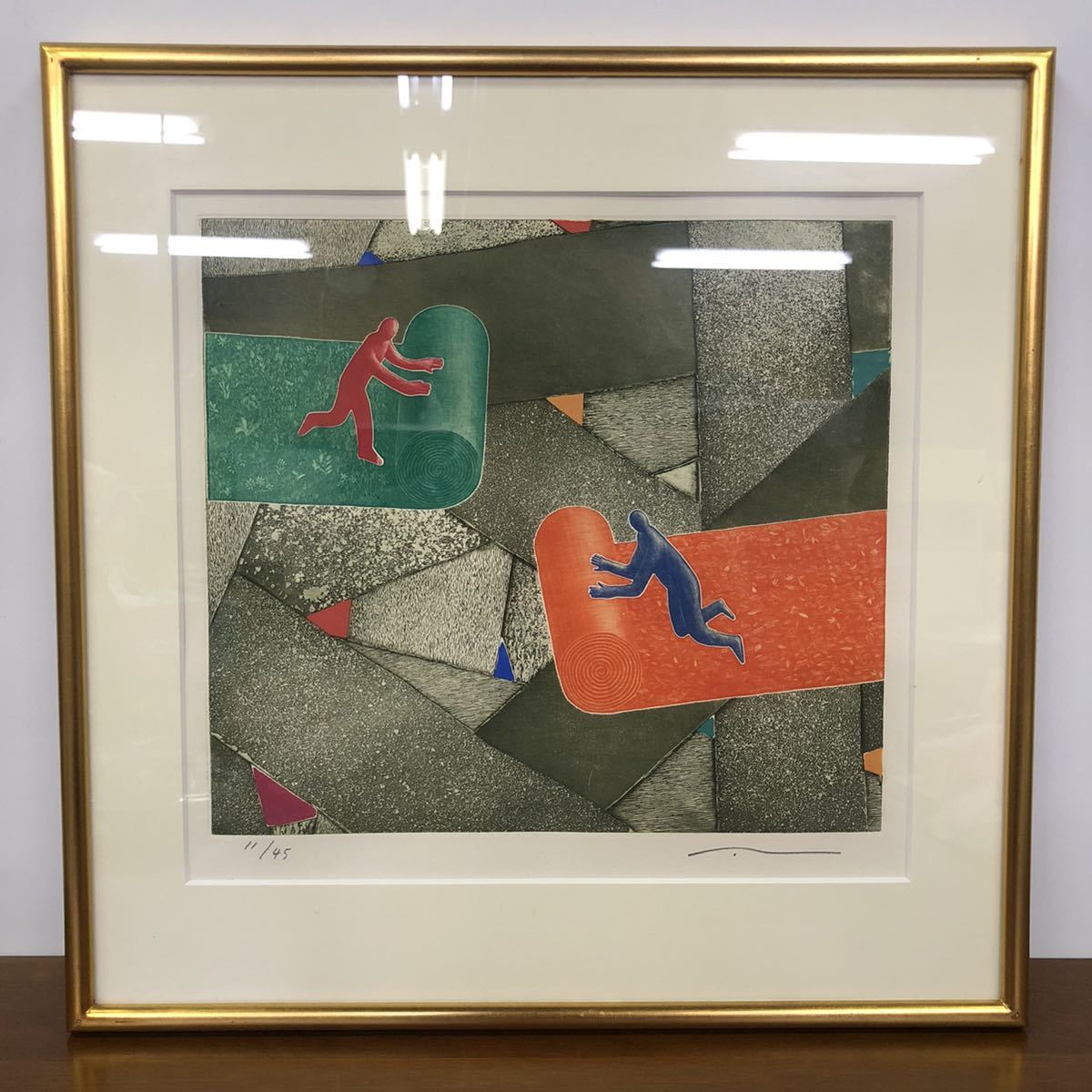美品】綿引明浩 銅版画 エッチング 直筆サイン エディション 11/45 Anri 銅版画 エッチング(エディション・サインあり)