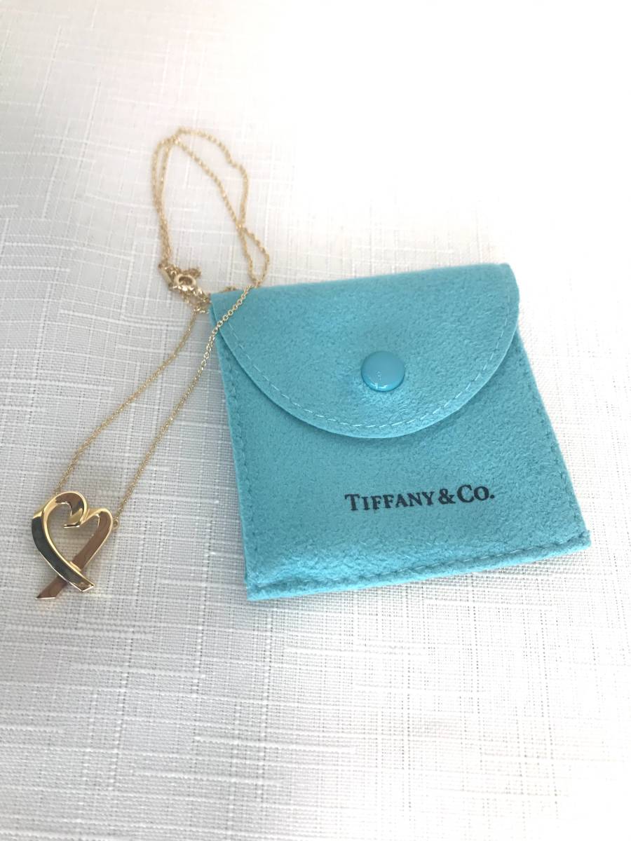 美品◇TIFFANY & CO ティファニー 18K ゴールド パロマ・ピカソ ラビングハート ペンダント ネックレス ラージミディアム サイズ_画像1